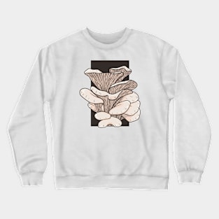 Vintage doodle illustration of Oyster Mushroom Crewneck Sweatshirt